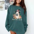Ghost Reading Book Coquette Bow Halloween Girl Kid Teacher Comfort Colors Sweatshirt Chalky Mint