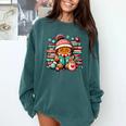 Gingerbread Reading Book Lovers Christmas Bookworm Librarian Premium Comfort Colors Sweatshirt Chalky Mint