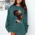 Girl Crown Of Books African Teacher Black History BHM Comfort Colors Sweatshirt Chalky Mint