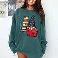 Gnome Read Reading Book Librarian Across America Women Kids Comfort Colors Sweatshirt Chalky Mint