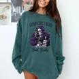 Good Girls Read Bad Books Sarcastic Skeleton Goth Skull Comfort Colors Sweatshirt Chalky Mint