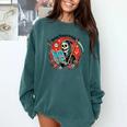 Grim Reaper Reads a Book Comfort Colors Sweatshirt Chalky Mint