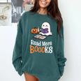 Halloween Teacher Women Cute Reading Ghost Read More Books Comfort Colors Sweatshirt Chalky Mint Halloween Teacher Women Cute Reading Ghost Read More Books Comfort Colors Sweatshirt Chalky Mint