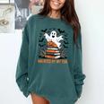 Haunted By My TBR Boo Halloween Book Lover Librarian Comfort Colors Sweatshirt Chalky Mint Haunted By My TBR Boo Halloween Book Lover Librarian Comfort Colors Sweatshirt Chalky Mint