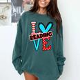I Heart Books Love Reading Red And Stripe Animated Cat For Men Women Girls Kids Comfort Colors Sweatshirt Chalky Mint