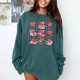 Hearts Reading Book Lovers All Booked For Valentine Comfort Colors Sweatshirt Chalky Mint