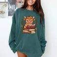 Highland Cow Reading Book Graphic Cow With Book Floral Comfort Colors Sweatshirt Chalky Mint Highland Cow Reading Book Graphic Cow With Book Floral Comfort Colors Sweatshirt Chalky Mint