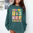 HUGvyn Happy 100 Days Of School Teacher Goose Preppy Books Comfort Colors Sweatshirt Chalky Mint