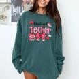 HUGvyn One Loved Teacher Valentine Book Heart Reading Bow Comfort Colors Sweatshirt Chalky Mint HUGvyn One Loved Teacher Valentine Book Heart Reading Bow Comfort Colors Sweatshirt Chalky Mint