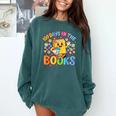 HUGvyn Preppy 100 Days In The Books Teacher Reading Coffee Comfort Colors Sweatshirt Chalky Mint HUGvyn Preppy 100 Days In The Books Teacher Reading Coffee Comfort Colors Sweatshirt Chalky Mint