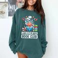 Introverted Book Club Reading Lover Cow Comfort Colors Sweatshirt Chalky Mint