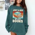 Just A Boy Who Loves Books Reading Bookworm Boys Kids Comfort Colors Sweatshirt Chalky Mint