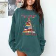 Just a Girl Who Loves Books All Booked For Christmas Comfort Colors Sweatshirt Chalky Mint