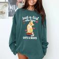 Just a Girl Who Loves Cats And Books Reading Cat & Bookworm Comfort Colors Sweatshirt Chalky Mint Just a Girl Who Loves Cats And Books Reading Cat & Bookworm Comfort Colors Sweatshirt Chalky Mint