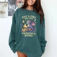 Just a Girl Who Loves Cute Dragons And Books Comfort Colors Sweatshirt Chalky Mint