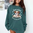 Just a Girl Who Loves Dogs And Books Cute Dog Comfort Colors Sweatshirt Chalky Mint