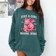Just A Girl Who Loves Dragons And Books Dragon Reading Lover Comfort Colors Sweatshirt Chalky Mint Just A Girl Who Loves Dragons And Books Dragon Reading Lover Comfort Colors Sweatshirt Chalky Mint