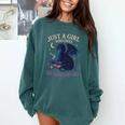 Just a Girl Who Loves Dragons And Books Fantasy Comfort Colors Sweatshirt Chalky Mint