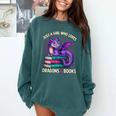 Just a Girl Who Loves Dragons And Books Reading Comfort Colors Sweatshirt Chalky Mint