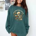 Just One More Chapter Book Lover Bookish Reading Skeleton Comfort Colors Sweatshirt Chalky Mint
