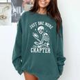Just One More Chapter Skeleton Reading Book Comfort Colors Sweatshirt Chalky Mint