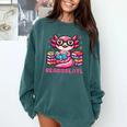 Kawaii Axolotl Readsolotl Book Lover Reading Bookworm Girls Comfort Colors Sweatshirt Chalky Mint