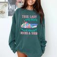 THIS LADY Will Never Own Enough BOOKS & YARN Comfort Colors Sweatshirt Chalky Mint