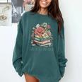 Leer ES Poder Cute Floral Spanish Teacher Book Reading Comfort Colors Sweatshirt Chalky Mint