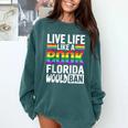 LGBTQ Quote Live Life Like A Banned Rainbow Book Comfort Colors Sweatshirt Chalky Mint