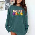 Librarian Let's All Go To The Library Cute Groovy Book Lover Comfort Colors Sweatshirt Chalky Mint