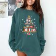 Library Books Christmas Tree Teacher Xmas Snowflake Comfort Colors Sweatshirt Chalky Mint Library Books Christmas Tree Teacher Xmas Snowflake Comfort Colors Sweatshirt Chalky Mint