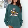 Life Is Better With Cats Coffee Books Cat Reading Book Comfort Colors Sweatshirt Chalky Mint