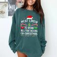 Most Likely To Read A Book On Christmas Family Matching Xmas Comfort Colors Sweatshirt Chalky Mint