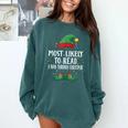 Most Likely To Read A Book Matching Christmas Elf Comfort Colors Sweatshirt Chalky Mint