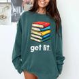 Get Lit With Books Comfort Colors Sweatshirt Chalky Mint