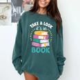 Take a Look It's In a Book Teacher Reading Apparel Comfort Colors Sweatshirt Chalky Mint