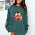 Love Book Coffee Heart Coquette Bow Valentines Day Comfort Colors Sweatshirt Chalky Mint