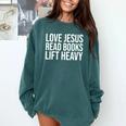 Love Jesus Read Books Lift Heavy Comfort Colors Sweatshirt Chalky Mint