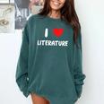 I Love Literature Heart Books Writing Reading Read Write Comfort Colors Sweatshirt Chalky Mint