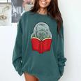 Manatee Reading Books Sea Animal Manatee Comfort Colors Sweatshirt Chalky Mint