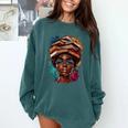 Melanin Girl Afro Book Lover Librarian Teacher Student Comfort Colors Sweatshirt Chalky Mint