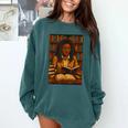 Melanin Girl Locs Book Lover Librarian Teacher Student Comfort Colors Sweatshirt Chalky Mint