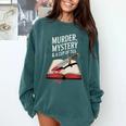 Murder Mystery And a Cup Of Tea Book Humor Comfort Colors Sweatshirt Chalky Mint