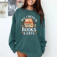 All I Need Is Books And Cats Reading Comfort Colors Sweatshirt Chalky Mint