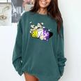 Non-Binary Book Lover Nonbinary Daisy LGBT Reading Pride Comfort Colors Sweatshirt Chalky Mint