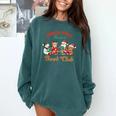 North Pole Readers Book Club Reading Book Christmas Comfort Colors Sweatshirt Chalky Mint