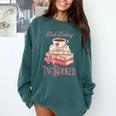 Not Today I'm Booked Book Lover Book Stack Coquette Bow Comfort Colors Sweatshirt Chalky Mint