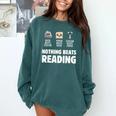Nothing Beats Reading Librarian Book Bookworm Comfort Colors Sweatshirt Chalky Mint