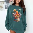 Octopus Book Reading Book Reader Ocean Octopus Comfort Colors Sweatshirt Chalky Mint