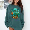 Octopus Reading Book Reading Bookworm Reader Comfort Colors Sweatshirt Chalky Mint